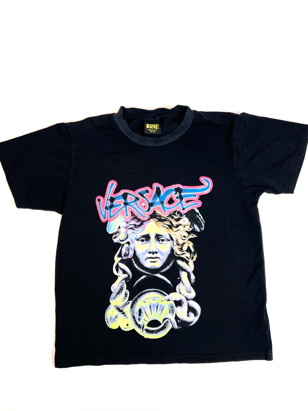 Rich Boys Designer Black Cotton Tee Size 10-12 - Picture 9 of 9